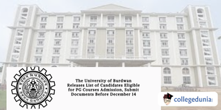 The University of Burdwan Releases List of Candidates Eligible for PG Courses Admission, Submit Documents Before December 14